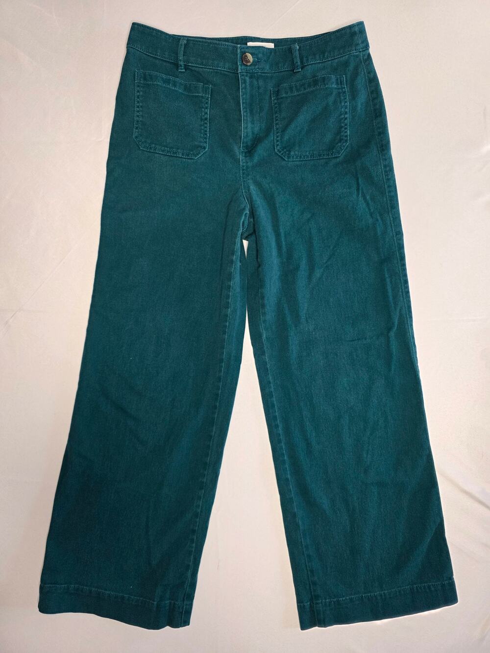 Loft "Palmer Wide Leg" pants teal green color Size 10
